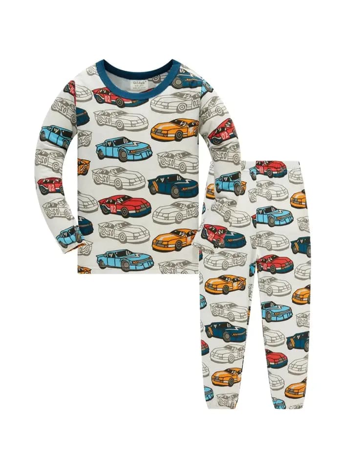 Ensemble pyjama de voiture de dessin animé pour garçons