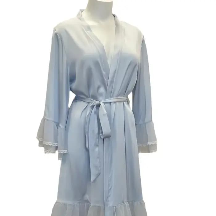 Peignoir en satin à manches longues pour femmes