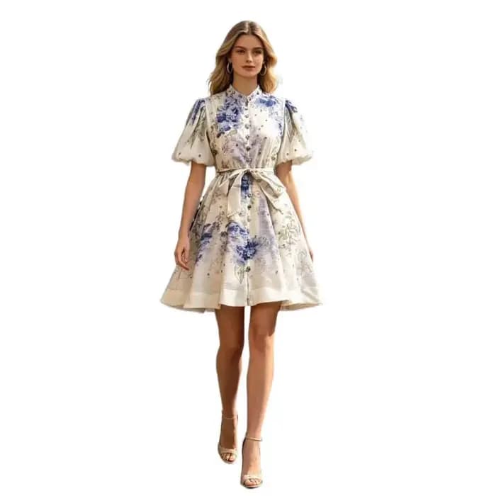 Nouvelle robe courte ultra-élégante en soie et dentelle avec ceinture et détails cloutés, style streetwear, élégante, décontractée, confortable et tendance