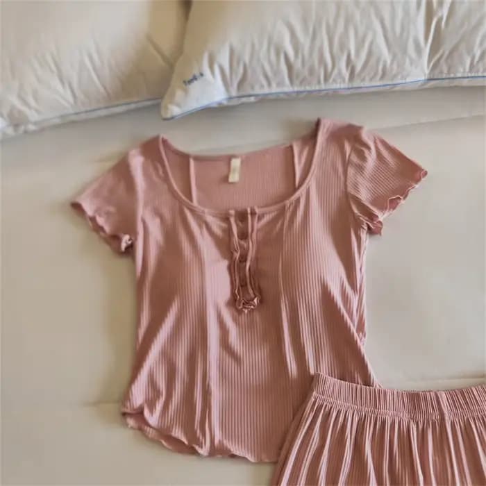 Ensemble pyjama Femme Modal manches courtes Short costume vêtements de maison