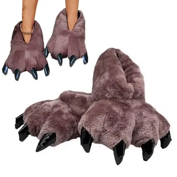 Pantoufles de Cosplay amusantes en forme de patte d'ours pour femmes et hommes