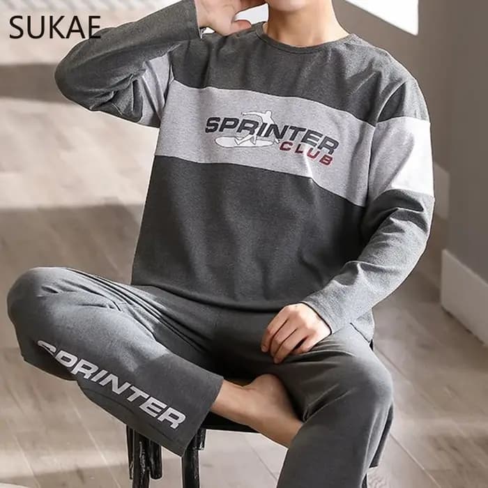 Ensemble pyjama sportif pour hommes automne hiver nouveau Pijama en coton doux pour homme grande taille 3XL 4XL Pyjamas