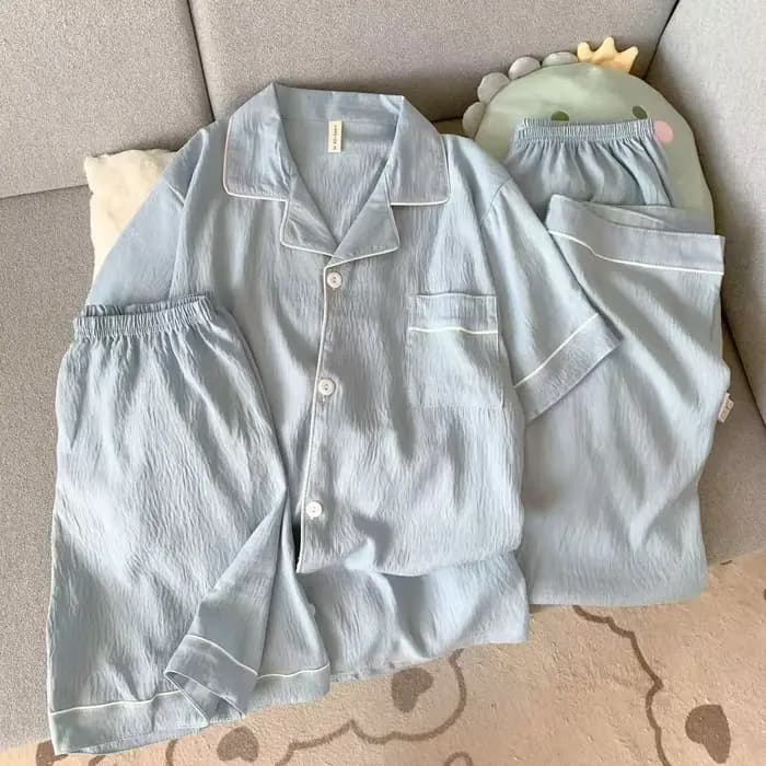 Pyjama trois pièces pour homme printemps/été - ensemble confortable de pantalon et short à manches c