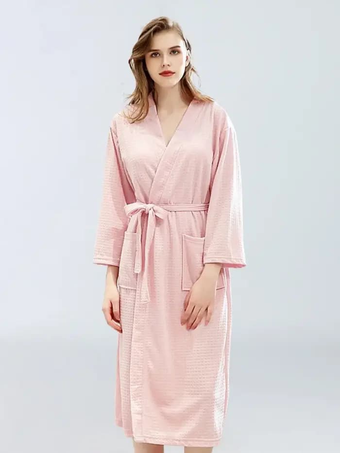 Peignoir unisexe en tissu gaufré pour hommes et femmes