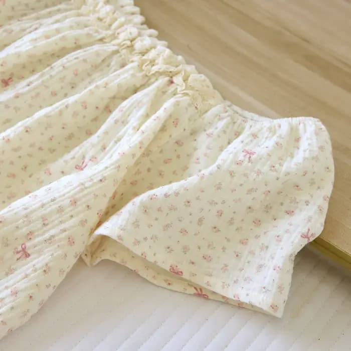 Chemise de nuit en coton fin à imprimé floral pour femme