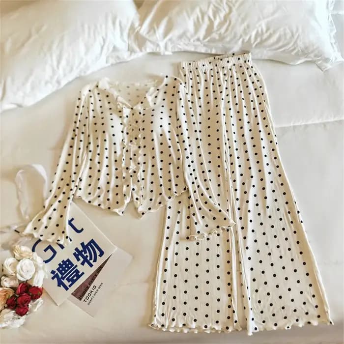 Pijama Feminina nouveau Modal coussin de poitrine ensemble 2 pièces Femme à manches longues pyjama ensembles