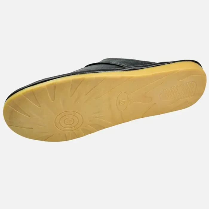 Pantoufles en cuir de vache véritable pour hommes et femmes