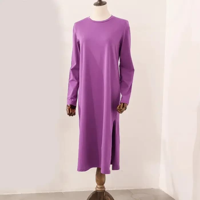 Robe longue décontractée en coton pour femme