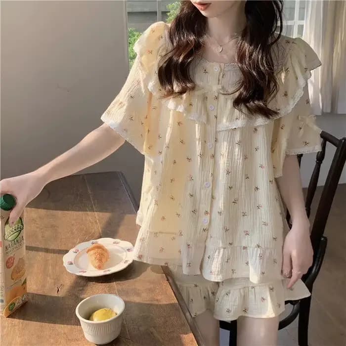 Nouvel ensemble de pyjama d'été pour femme style princesse