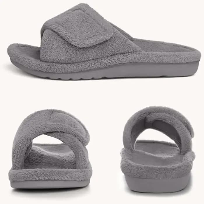 Shevalues hiver moelleux chaussons pour femmes avec soutien de la voûte plantaire sans lacet semelle souple