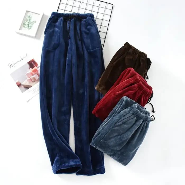 Smile Aadt-Pyjama Glutnel Épais pour Homme, Lieu d'Optique, Pantalon Maison, Grande Taille, Droit, FjBas, Automne, Hiver