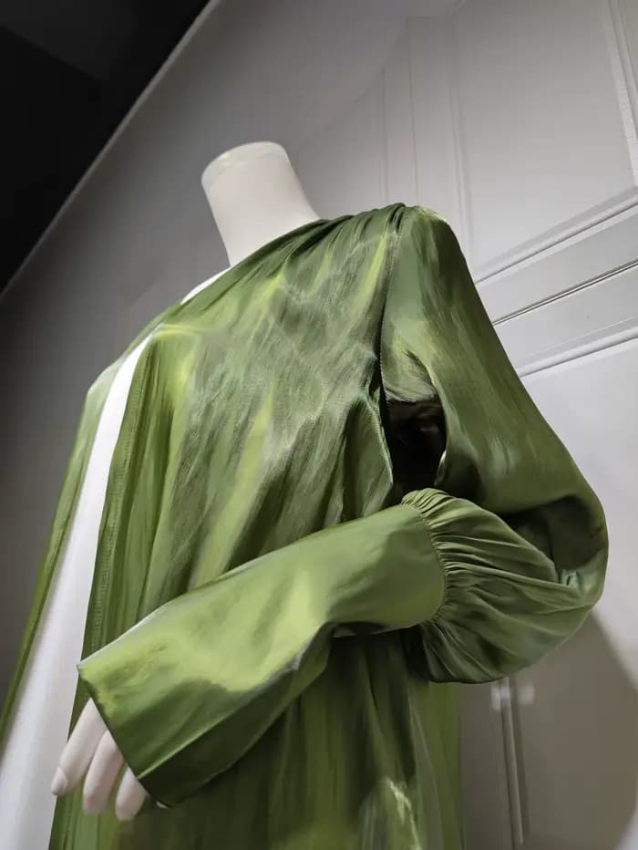 Robe cardigan en satin turc pour femme, vêtements d'extérieur musulmans, manches boutonnées, Dubaï,