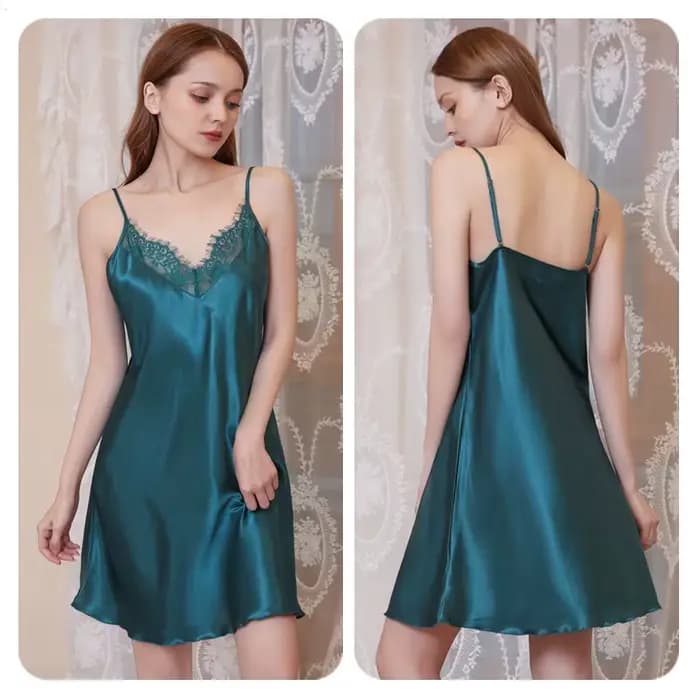 Vêtements de nuit pour femmes solide courte Chemise