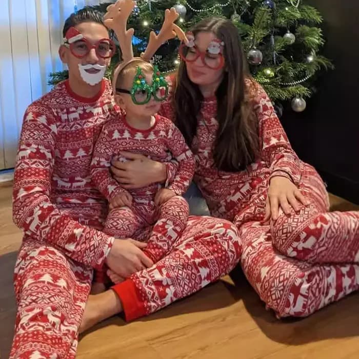 Pyjamas de famille de noël mère père enfants