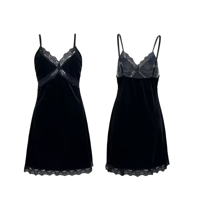 Chemise de nuit en velours pour femme