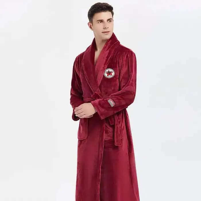 Haute qualité hommes Robe hiver peignoir mâle longue épaisse chaude Terry polaire serviette