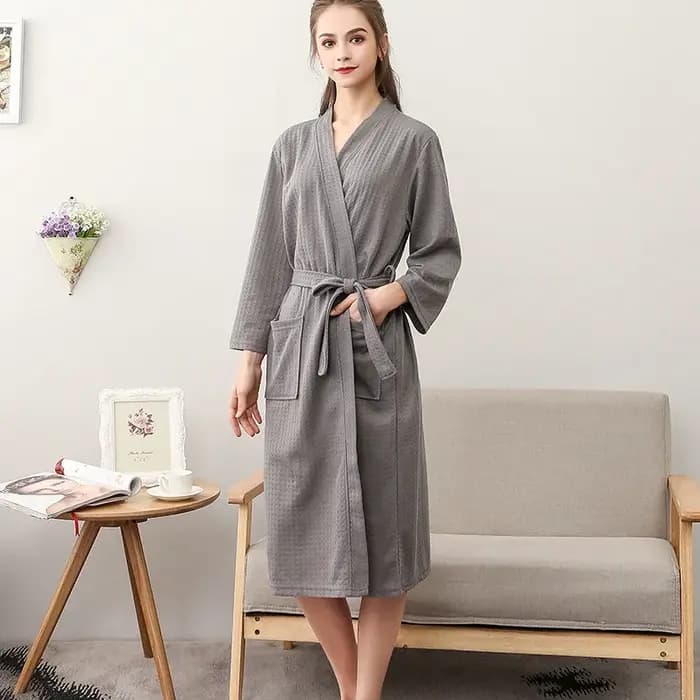 Peignoir tissé gaufré, Style nordique minimaliste