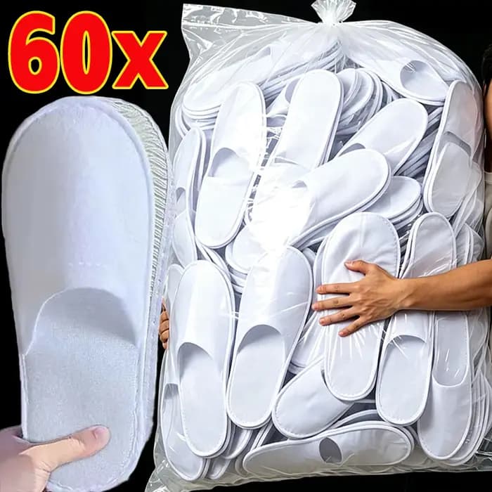 2-30 paires de pantoufles jetables blanches pour invités à domicile