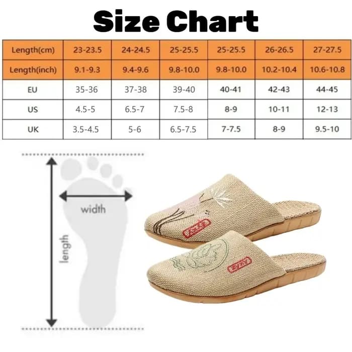 Chaussons d'intérieur décontractés en lin brodé