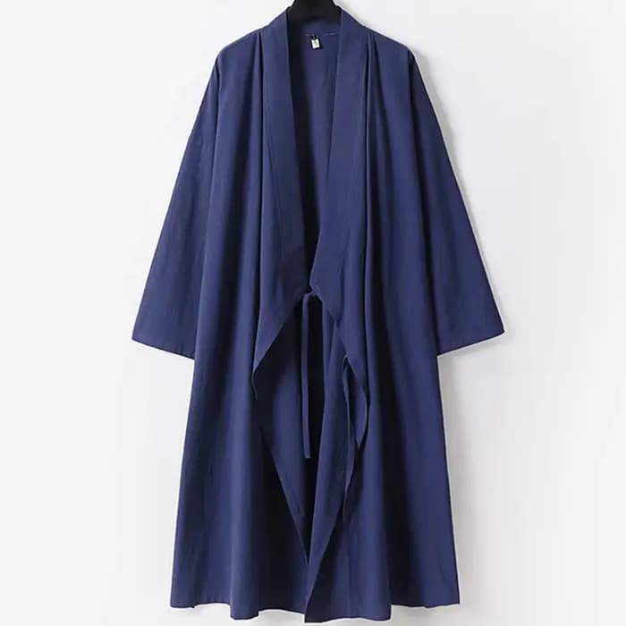 Kimono Cardigan de grande taille pour hommes, Yukata Haori, longue robe de bain, vêtements traditionnels japonais, Costume de samouraï ample en coton et lin
