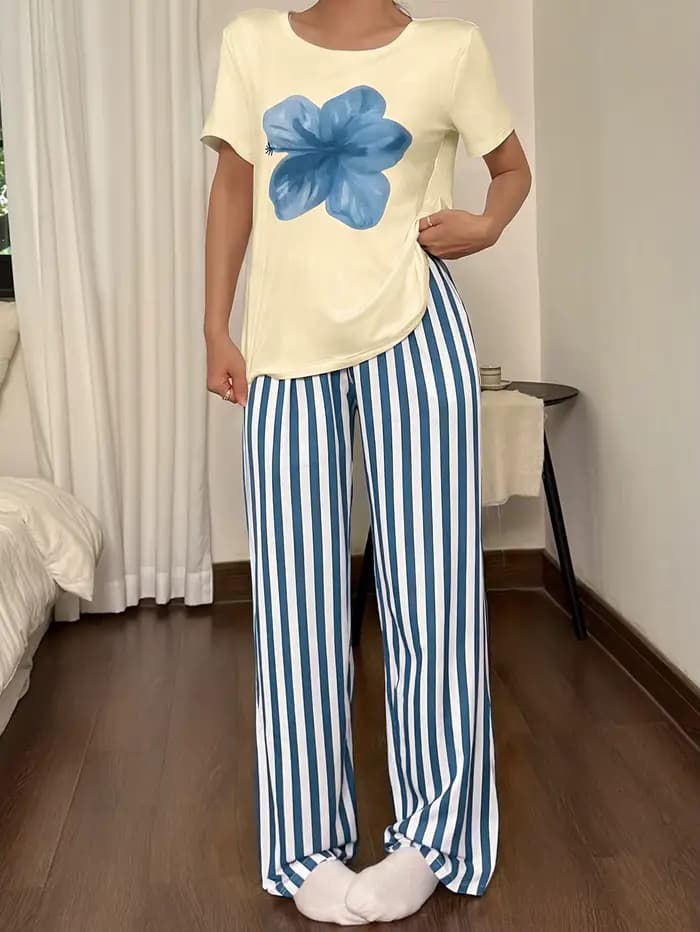 Ensemble de pyjamas pour femmes printemps/été en 2 pièces