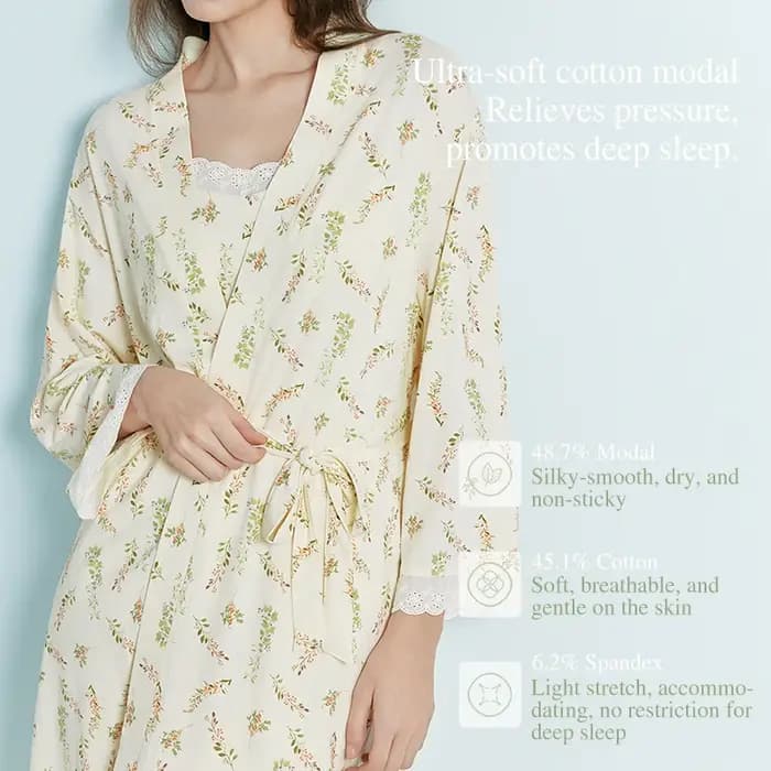 Ensemble pyjama et robe de chambre décontracté SUJIIN pour femme