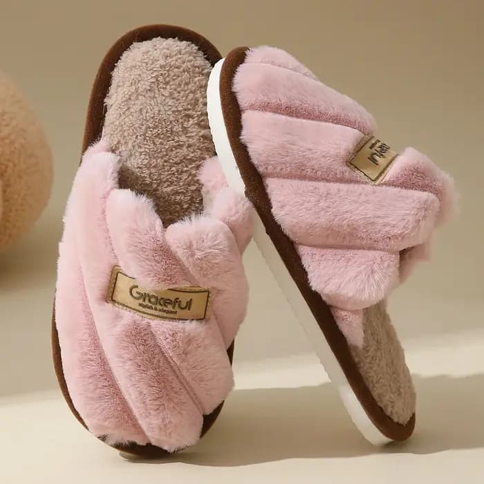 Pantoufles chaudes d'hiver en peluche pour femmes, chaussures souples antidérapantes, confortables, talon plat, pantoufles d'intérieur pour chambre à coucher, chaussures de maison pour Couple