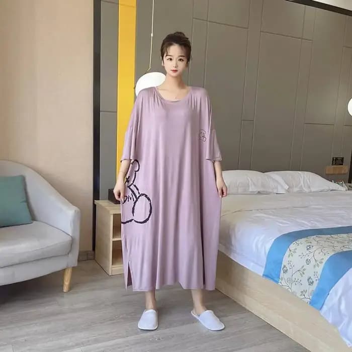 Robe de Nuit à Manches Courtes pour Femme, Vêtement Respirant, Grande Taille 5XL, 150kg