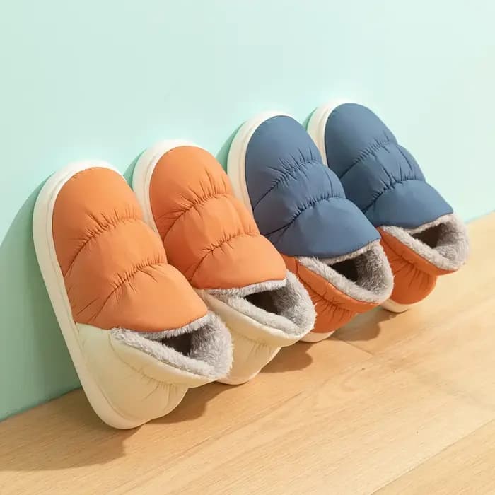Pantoufles d'hiver en tissu imperméable pour hommes et femmes