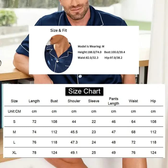 Ensemble de pyjama à manches courtes pour hommes