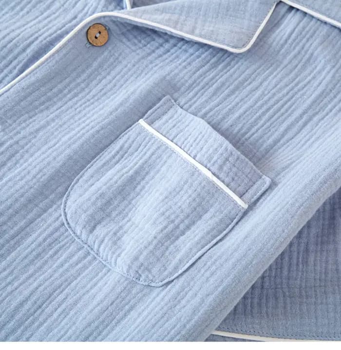 Ensemble pyjama en coton pour hommes, Short fin à manches courtes, pantalon Long, ensemble trois pièces, vêtements de maison, ample et respirant