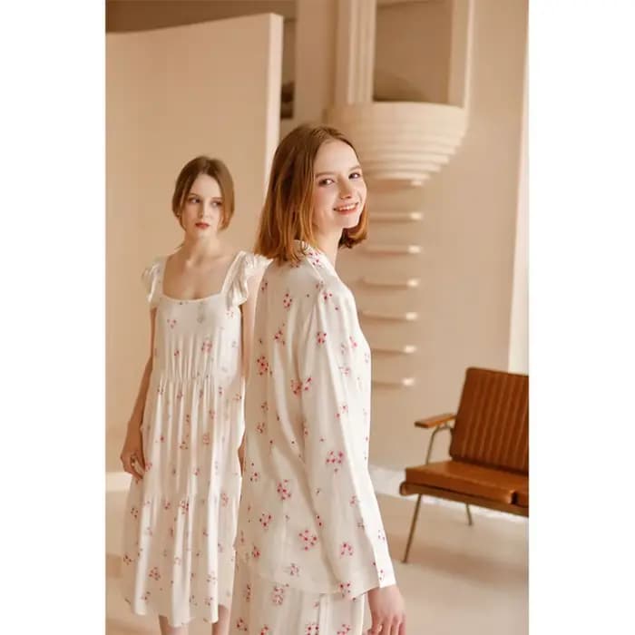 Ensemble pyjama à fleurs élégant de Style français pour femmes