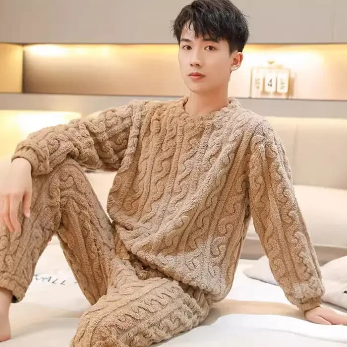 Pyjama en molleton de corail pour hommes