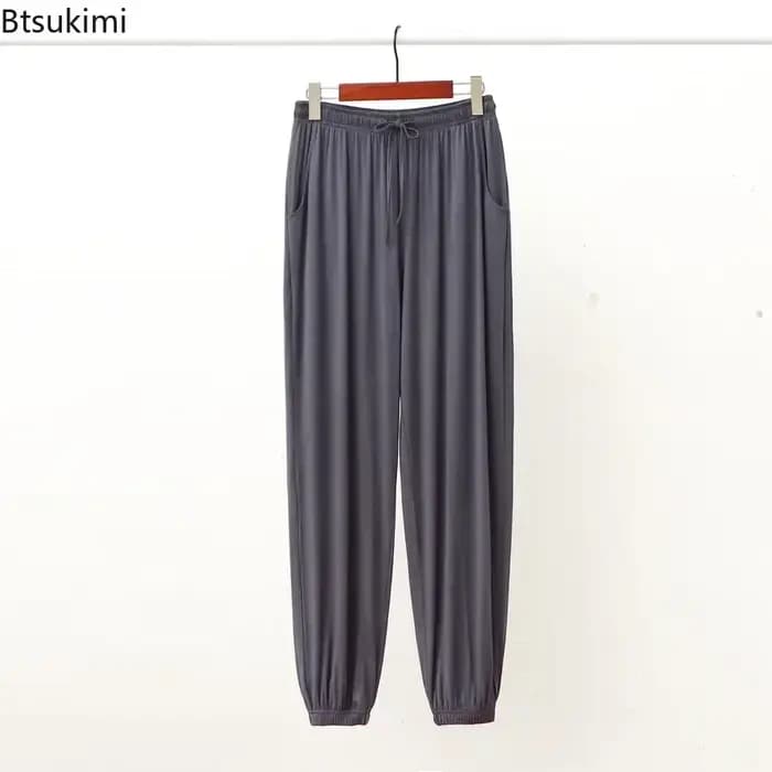 Nouveau Pantalon de Pyjama Homme 2026 – Ample, Décontracté, Couleur Unie, Confortable pour la Maison, le Yoga et la Détente