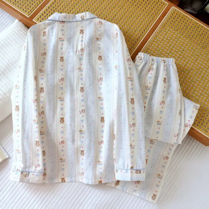 Ensemble pyjama 2 pièces pour femme - Vêtements de nuit à imprimé chiot mignon