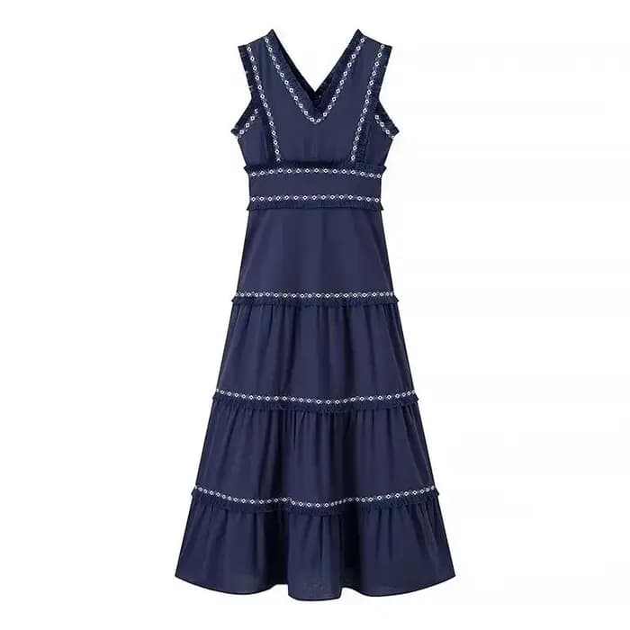 Soldes d'été : Robe décontractée pour femme, col en V profond, sans manches, frangée, cintrée à la t