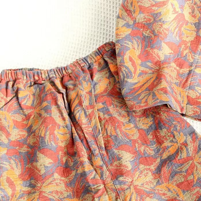 Ensemble de pyjama trois pièces en fil de coton jacquard pour femme
