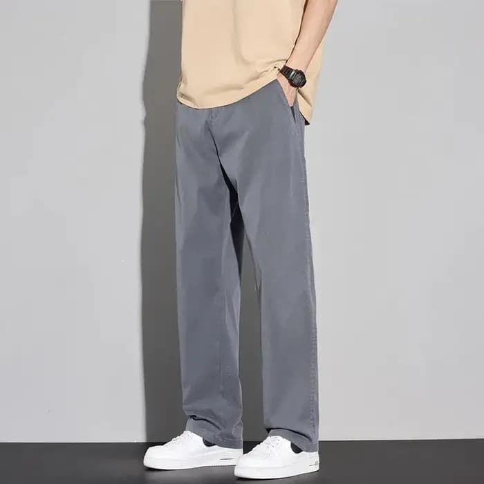 Pantalon décontracté pour homme en lyocell doux, fin, été 2026, confortable, tendance, couleur unie, simple, vêtements de marque