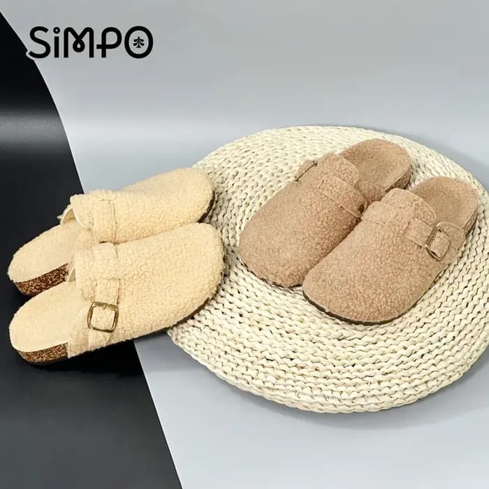 Nouveau Automne hiver femmes et chaussons pour hommes avec dessus en peluche intérieur extérieur sandales décontractées