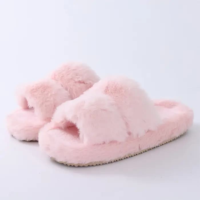 Litfun hiver moelleux chaussons pour femmes fourrure sans lacet diapositives intérieures mode maison