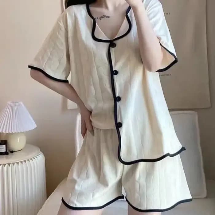 Pyjama en coton pour femme, ensemble d'été à manches courtes et short, pantalon ample à manches longues pour femme, tenue d'intérieur pour étudiante, vêtements de détente pour femme