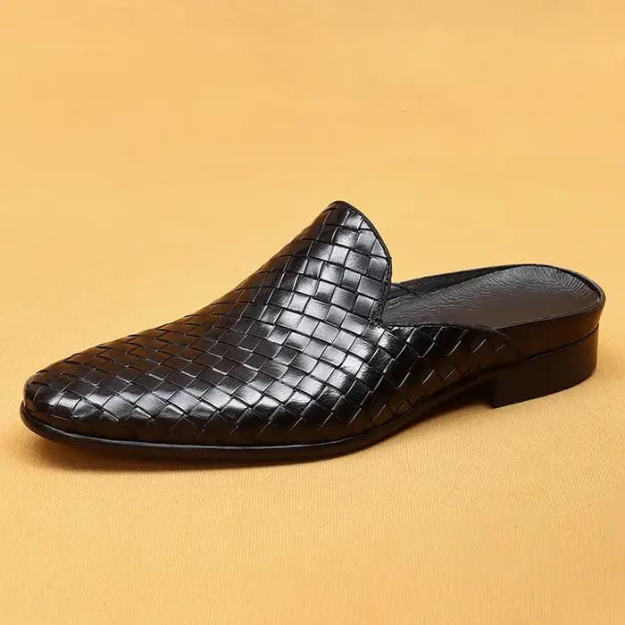 Pantoufles en cuir véritable pour hommes