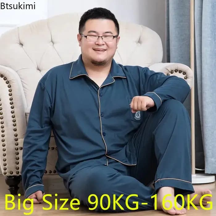 Grande taille 5XL hommes à manches longues coton pyjama ensembles automne hiver Style coréen