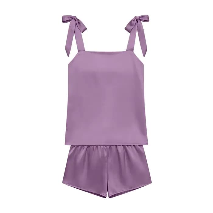 Ensemble pyjama en satin pour femme