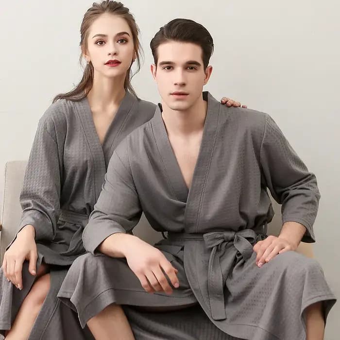 Peignoir tissé gaufré, Style nordique minimaliste