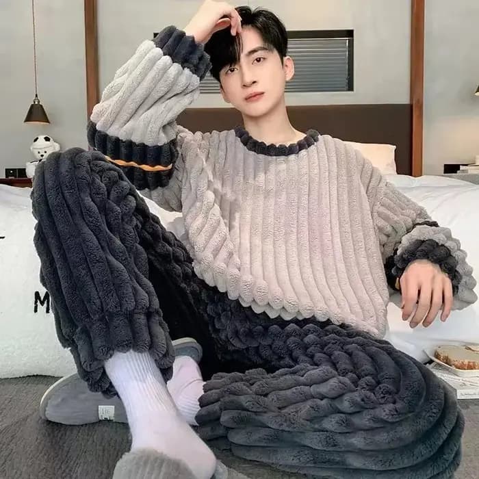 Vêtements de nuit Pyjamas pour hommes hiver vêtements de nuit chauds vêtements de nuit pour dormir C