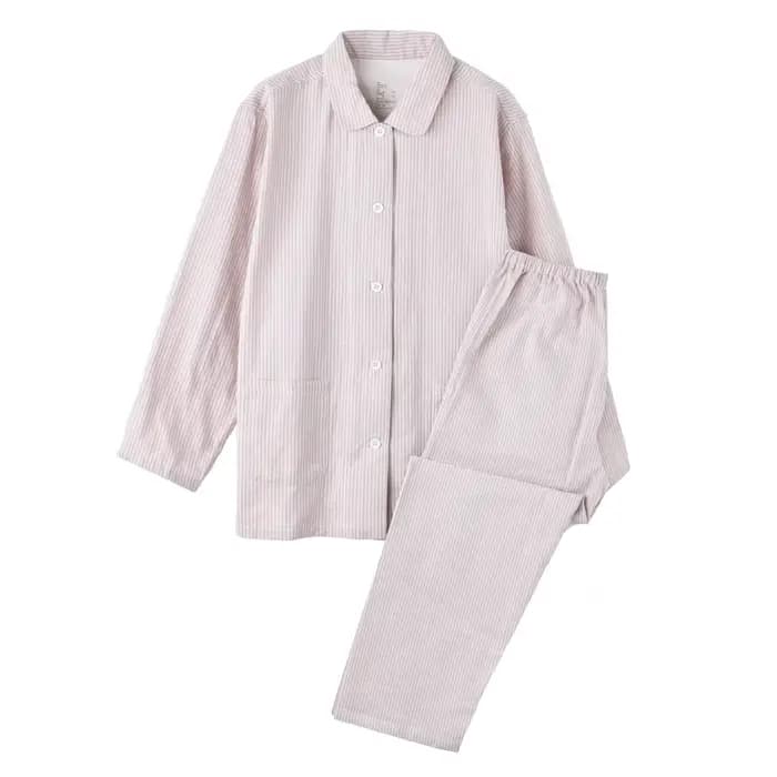 Pyjama de couple rayé à manches longues pour femmes