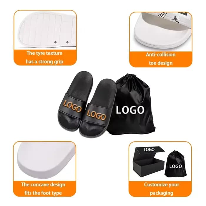 Logo personnalisé pantoufles conception marque OEM/ODM diapositives PVC anti-dérapant imperméable en plein air