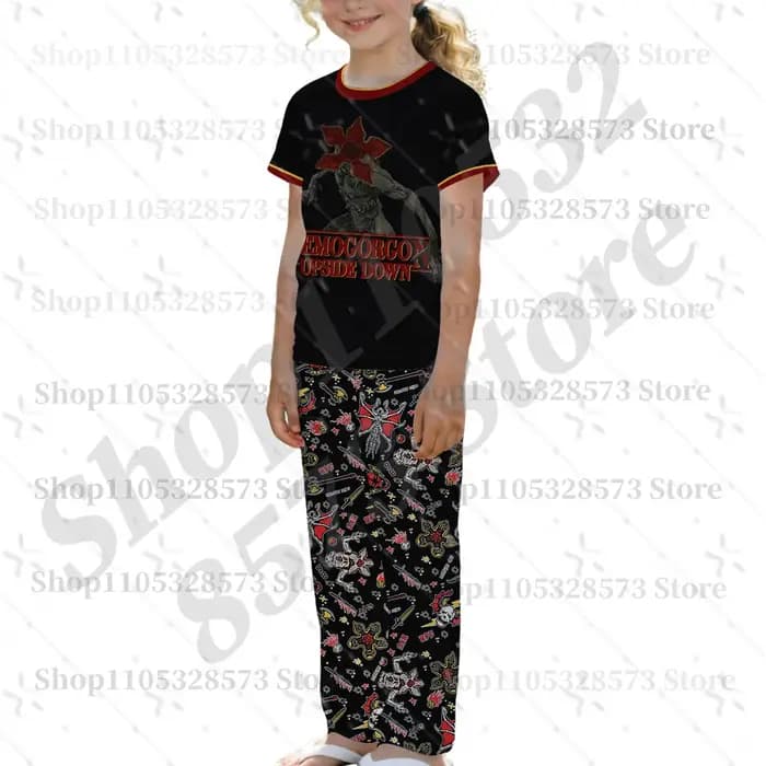 Nouvel ensemble de pyjama Demogorgon Monster Story à manches courtes et pantalon