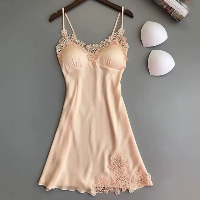 Dames Sexy injSatin Nuit Robe fibrNighties V-cou Chemise De Nuit Chemise De Nuit En Dentelle Vêtemen